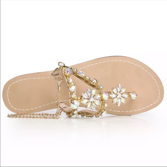 Crystal Gold Sandals - Picture 3 of 7